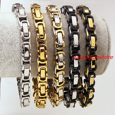 Fashion braclets amp; bangle for Cool men 7 11quot; stainless steel byzantine bracelet $4.08
