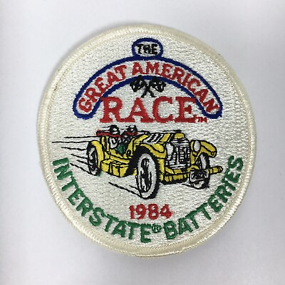 #ad 1984 Interstate Batteries THE GREAT AMERICAN RACE Embroidered PATCH Vintage $19.99