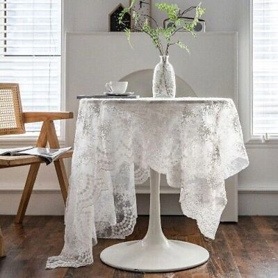 #ad Battilo Lace Tablecloth for Wedding Decor Lace Table Cloth Rectangle Tablecloth $42.52