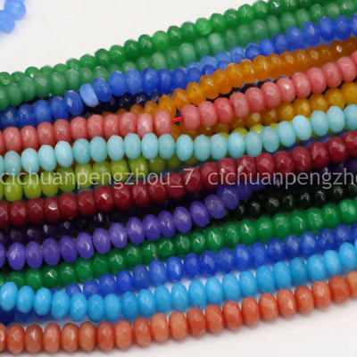 #ad Natural Jasper Faceted 5x8mm Gemstone Jade Spacer DIY Rondelle Loose Beads 15#x27;#x27; $4.48