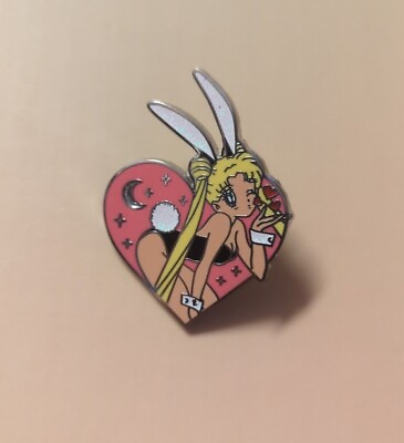 #ad Sailor Moon Rabbit Heart Kisses Anime Pin Brooch Jewelry Kawaii Bunny Ears New $30.00