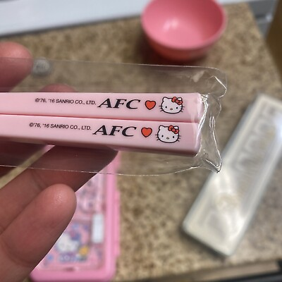 #ad ❤️💖 New Sanrio Hello Kitty AFC 30th Anniversary Pink Chopsticks BPA Free JAPAN $3.99