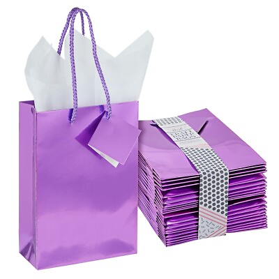 20 Pack Small Gift Bags with Handles Tissue Paper for Birthday Party 8X5.5x2.5In $18.99