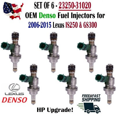 #ad Genuine x6 Denso HP Upgrade Fuel Injectors for 2006 2015 Lexus 2.5L V6 amp; 3.0L V6 $197.99