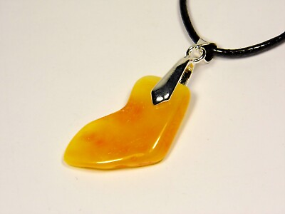 #ad Baltic Amber Pendant Necklace Charm Brown Yellow Stone Natural Gemstone 5046 $5.99