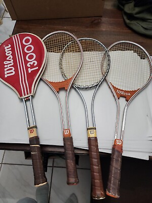 #ad Lot Of 4 Vintage Wilson Metal Tennis Racquets $49.99