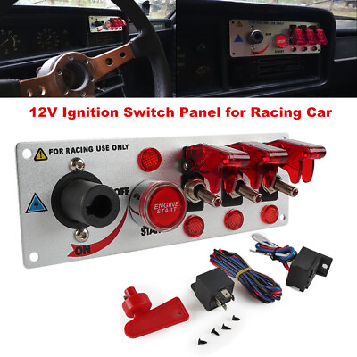 #ad 12V Ignition Switch Panel Engine Start Push Button Switch for Racing Car Truck $37.56