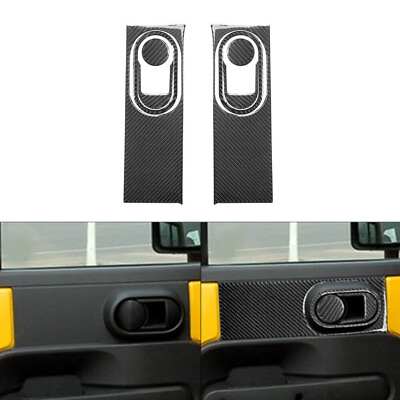 #ad 8Pcs Carbon Fiber Rear Door Handle Frame Cover Trim For Jeep Wrangler 2007 2010 $47.90