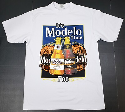 #ad IT#x27;S MODELO TIME FOO T shirt Mexico Cerveza Mexican Beer Men#x27;s Tee White New $21.55