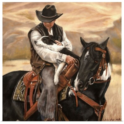 #ad All a Cowboy Needs Poster Art Print Dog Home Decor $29.99