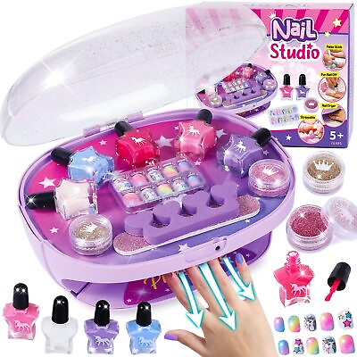 #ad Kids Nail Polish Set for Girls All In One Nail Art Kit Nail Dryer Nail Polis $38.27