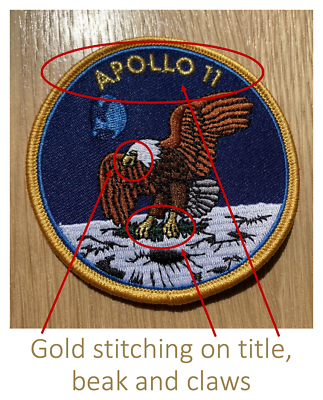#ad #ad APOLLO 11 Original NASA Space Patch Gold Embroidered Mission Classic $5.99