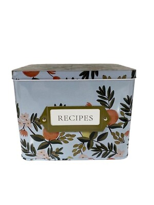 #ad Tin Recipe Box With 14 Dividers amp; 50 Index Cards $5.98