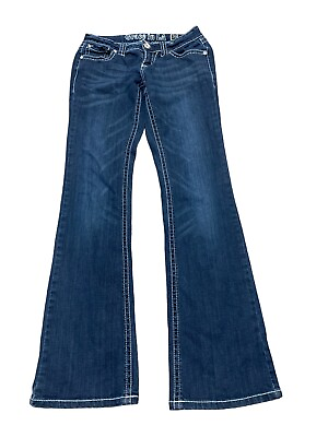 #ad Grace In La Womens Blue Denim Dark Wash Bootcut Jeans Size 5 $23.10