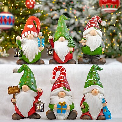 #ad “The Goodfellows” Set of 6 Assorted Christmas Garden Gnomes $118.98