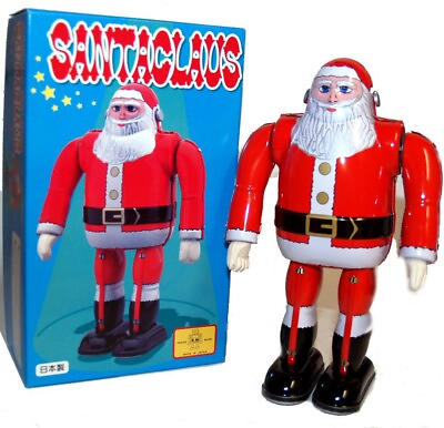 #ad Santa Claus Wind Up Robot Japan Tin Toy Metal House Toys SALE $165.00