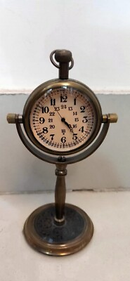#ad Clock Desk Vintage Table Top Antique Tabletop Brass Decorative Gift Mechanical $38.99