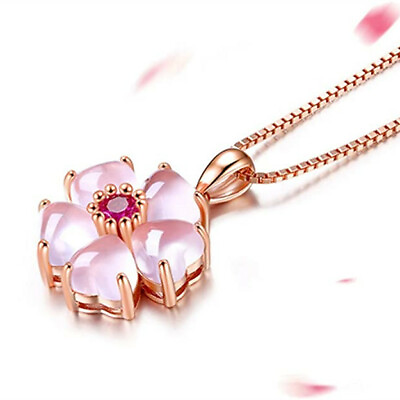 Women Fashion Necklaces Pendants 14k Rose Gold Plated Cubic Zirconia Jewelry C $3.11