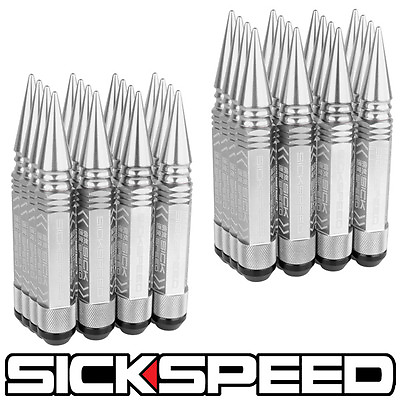 #ad SICKSPEED 32 PC POLISHED 5 1 2quot; LONG SPIKED STEEL EXTENDED LUG NUTS RIMS 14X1.5 $160.88