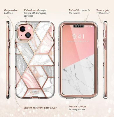#ad i Blason New For Apple iPhone 13 Mini Stylish Marble Case 5.4 inch Screen Cover $17.95