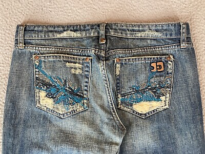 #ad Joes Jeans Womens 30 Blue Denim VTG Series 197 Bootleg Embroidered Distressed $34.95