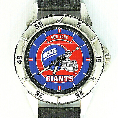 #ad New York Giants NFL Fossil New Unworn Mens Vintage 1997 Leather Band Watch $85 $84.85