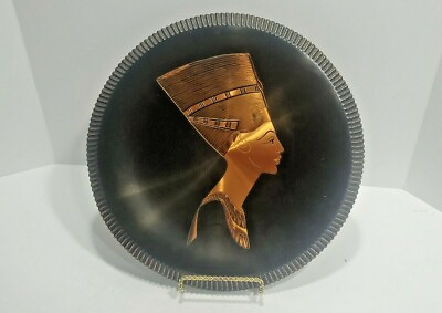 #ad Egyptian Copper Decor Plate Queen Nefertiti High Quality $29.99