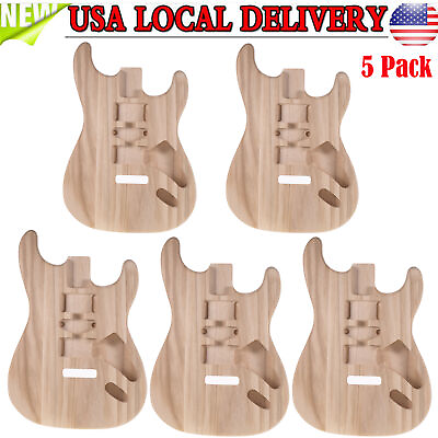 #ad 5 Pcs DIY Guitar Body Blank Candlenut Wood Barrel for ST Style Electric Guitar $112.75