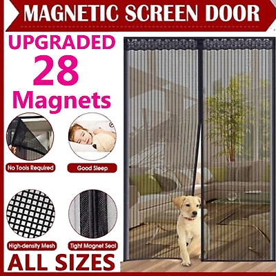 #ad Magnetic Screen Door Heavy Duty Hands Free Mosquito Mesh Anti Bugs Fly Curtain N $8.65