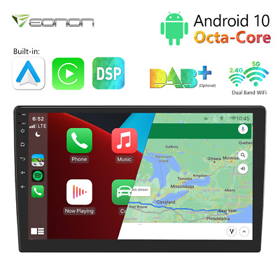 #ad 10.1 inch Android 10 8Core Car Stereo 2 DIN GPS Navi WIFI DSP Rotatable Screen E $188.06