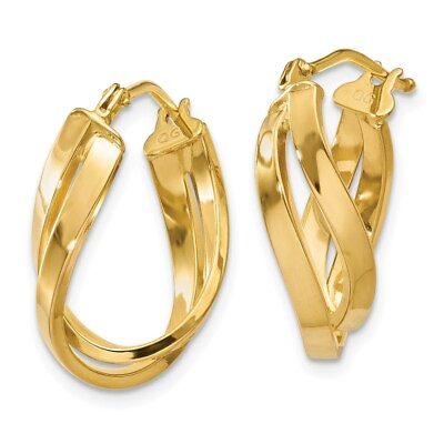 #ad Designs by Nathan 14k Yellow Gold Twisted Hoop Earrings $307.00