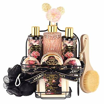 Lovery#x27;s Spa Gift Basket Set Bath amp; Shower Caddy in Peony Scent Home Spa Kit $37.99