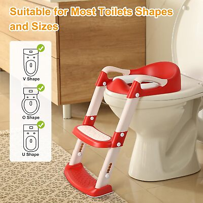 #ad Kids Potty Training Toilet Seat with Step Stool Ladder for Baby Toddler Children $20.99