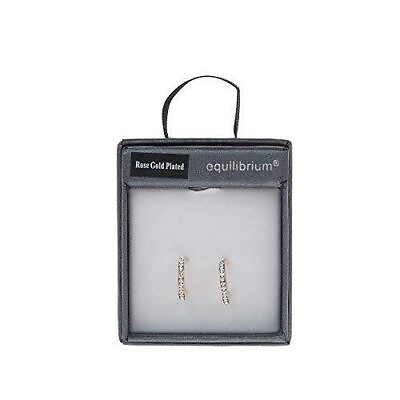 #ad Equilibrium Rose Gold Diamante Stone Set Hoop Stud Earrings JD 54970 GBP 10.95