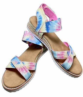 #ad Skechers Bobs Women#x27;s Desert Kiss Sweet Reasons Pink Multi Sandals Sz9 NWOB $34.88