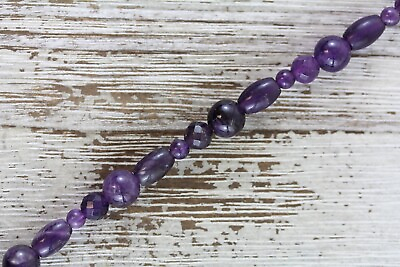 #ad JAY KING DTR MINE FINDS LONG AMETHYST BEAD STERLING SILVER 925 40quot; NECKLACE $88.20