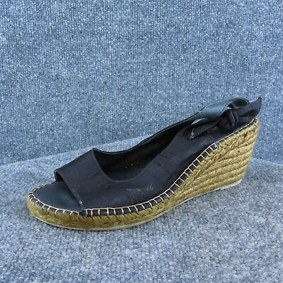 Eric Michael Women Slingback Sandal Shoes Black Fabric Size 40 Medium $24.00