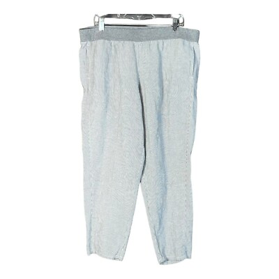 #ad J. Jill Womens Pants XL Petite Stripped Elastic Waist Band Stretch Linen Rayon $24.78