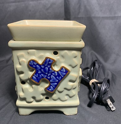 #ad ✨Scentsy PIECE BY PIECE Wax Candle Warmer Autism Speaks Puzzle Awareness✨ $27.99