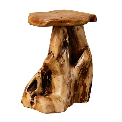 #ad GREENAGE Cedar Roots Flower Stand Stool Tree Stump Side Table 19.5quot; H Rustic $121.54