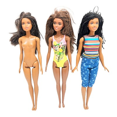 #ad Lot of 3 African American Barbie Dolls Collectible Mattel Diverse Toys $29.99