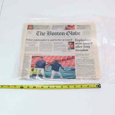 #ad Boston Globe Oct 26 2004 Red Sox World Series Newspaper $10.49