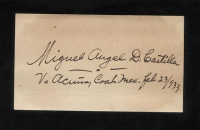 #ad Miguel quot;Cuatequot; Castilla Signed Card from 1933 Autographed Music Signature $100.00