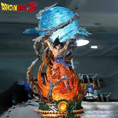 #ad 9quot; Dragon Ball Z Goku Son Goku Statue Figure w LED Lamp Spirit Bomb Genki Dama $45.15