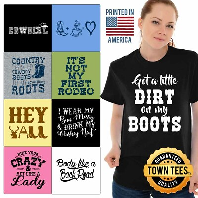 #ad Western Tee Shirt Southern Belle T Shirt Ladies TShirts T Shirt For Womens Gifts $19.99
