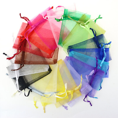 #ad 50 100 150 200 Drawstring Organza Bag Jewelry Pouch Wedding Party Favor Gift Bag $26.85