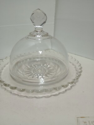 #ad Vintage Glass Butter Cheese Dish and Dome $15.00
