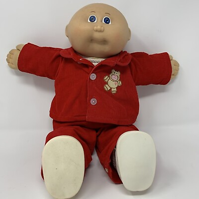 #ad Cabbage Patch Kids Bald With Red Outfit Tee Shirt Socks amp; Shoes Pre Owned $39.00