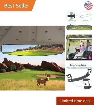 #ad Panoramic Golf Cart Rear View Mirror Quick Install Wide 180° View $29.99