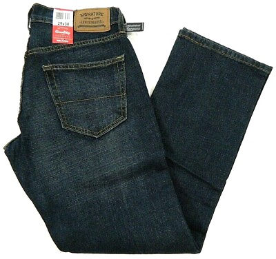 #ad NEW Levi#x27;s Signature Relaxed Flex Denim Blue Jeans measured Fit 30x30 old stock $27.60